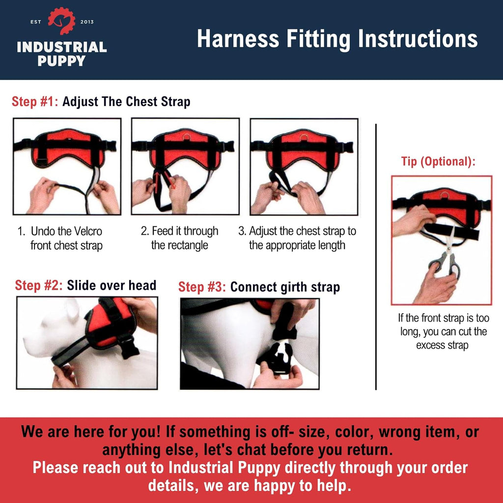 Emotional Support Vest Harness with Hook, Loop Straps and Handle, 2 Reflective Service Emotional Support Self-Adhesive Straps, ESA Matching Leash Set, Dog Accessories, XS, Bright Red