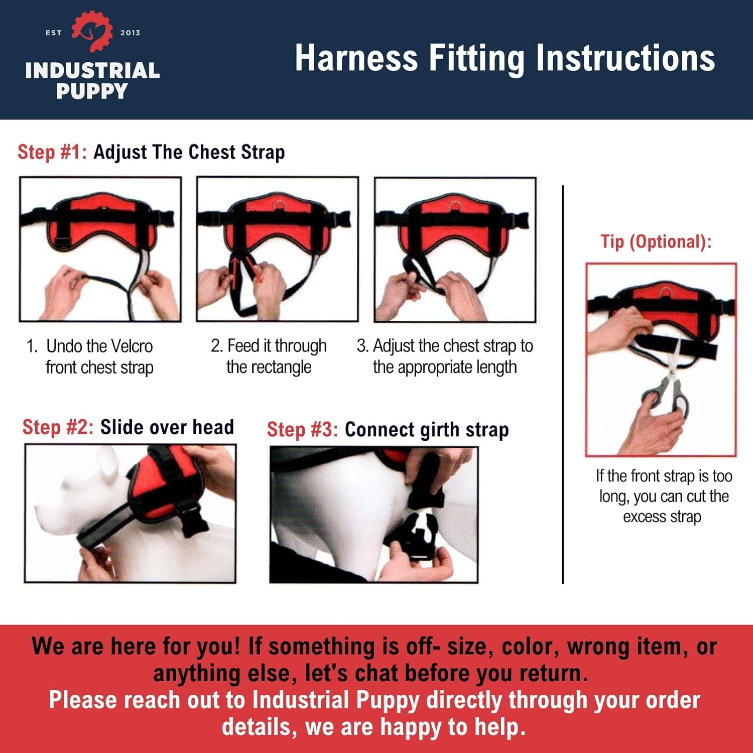 Emotional Support Vest Harness with Hook, Loop Straps and Handle, 2 Reflective Service Emotional Support Self-Adhesive Straps, ESA Matching Leash Set, Dog Accessories, XS, Bright Red